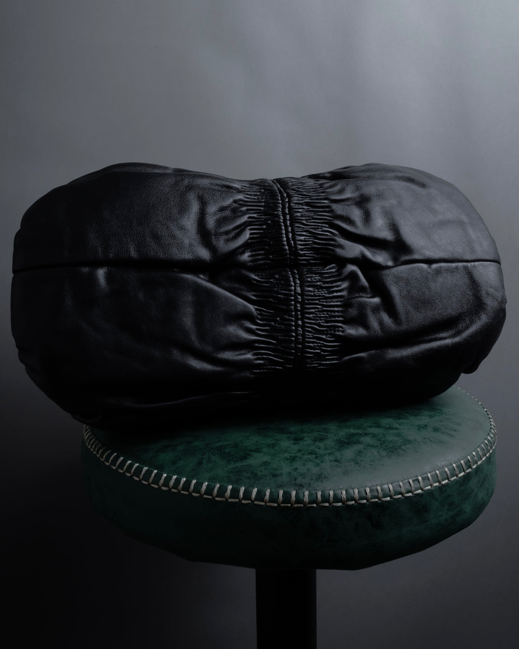 "Christian Dior" CD motif charm design gathered leather hand bag