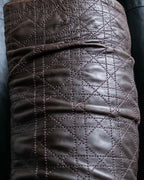 “Christian Dior” Brown Cannage leather long boots