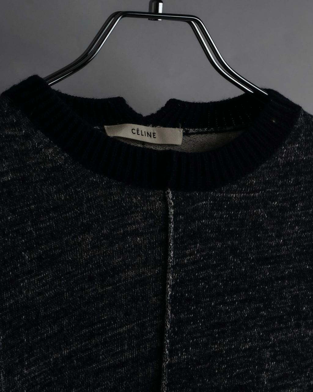 "CELINE" Inside-out stitching design knit pullover