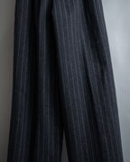 "BALENCIAGA" Side zipper design striped slacks