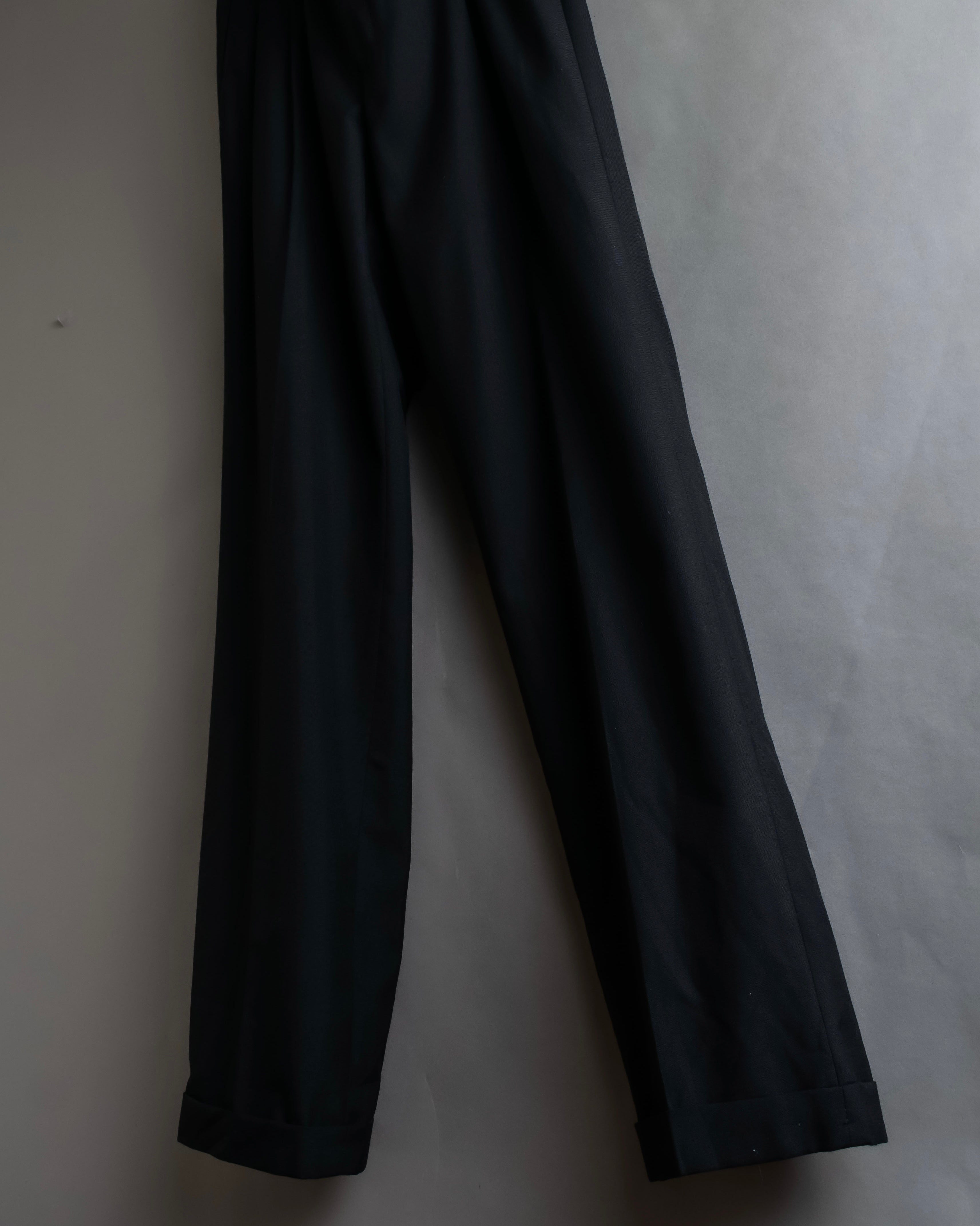 "Vintage high-waisted wide tapered slacks"