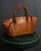 "Ralph Lauren" Metal stud design 2-way leather bag