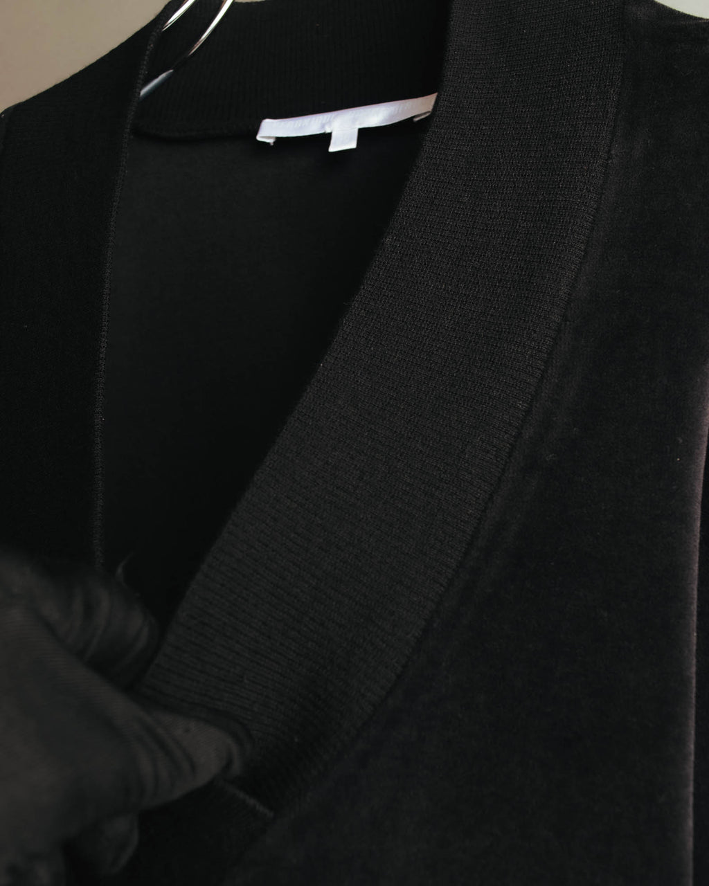 "Véronique Branquinho" 90's-00's Cotton velour v-neck sweatshirt