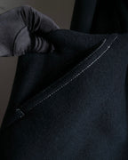 "HELMUT LANG" Fur collar belted long coat