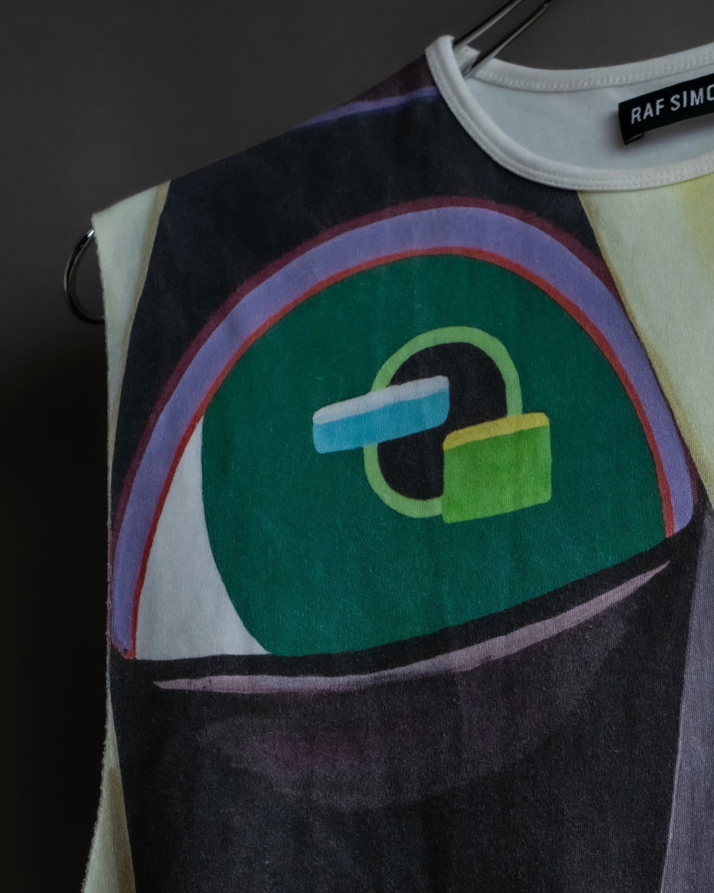 "RAF SIMONS" 13SS Surrealist face print sleeveless top