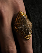 "GUCCI" Interlocking G rhinestone design dome-shaped ring