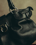 “Salvatore Ferragamo” 00’s-10’s Gancini pebbled leather handbag