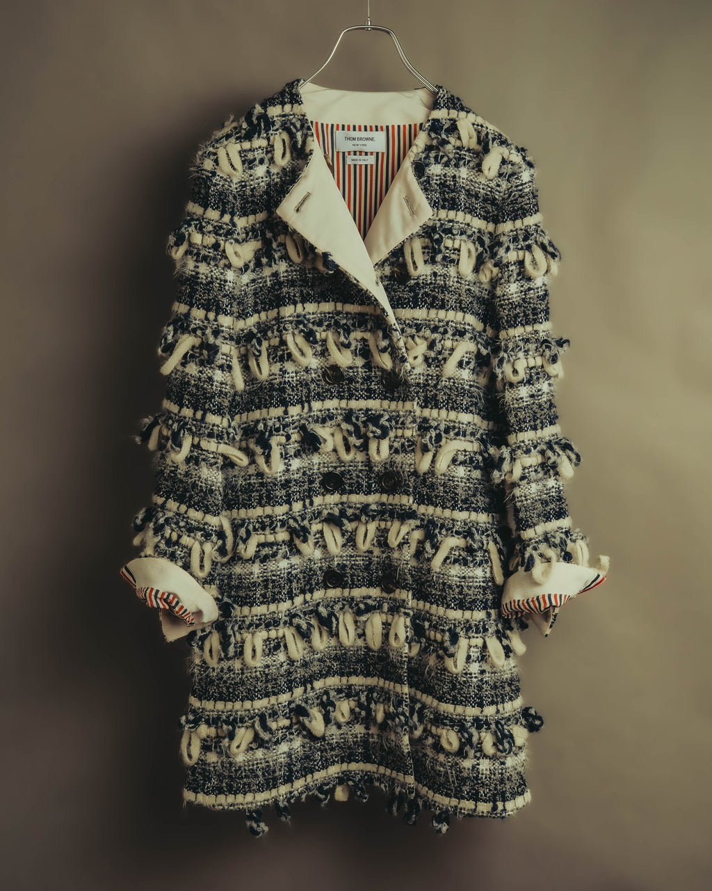 "THOM BROWNE" 2010's-20's Textured double breasted boucle coat