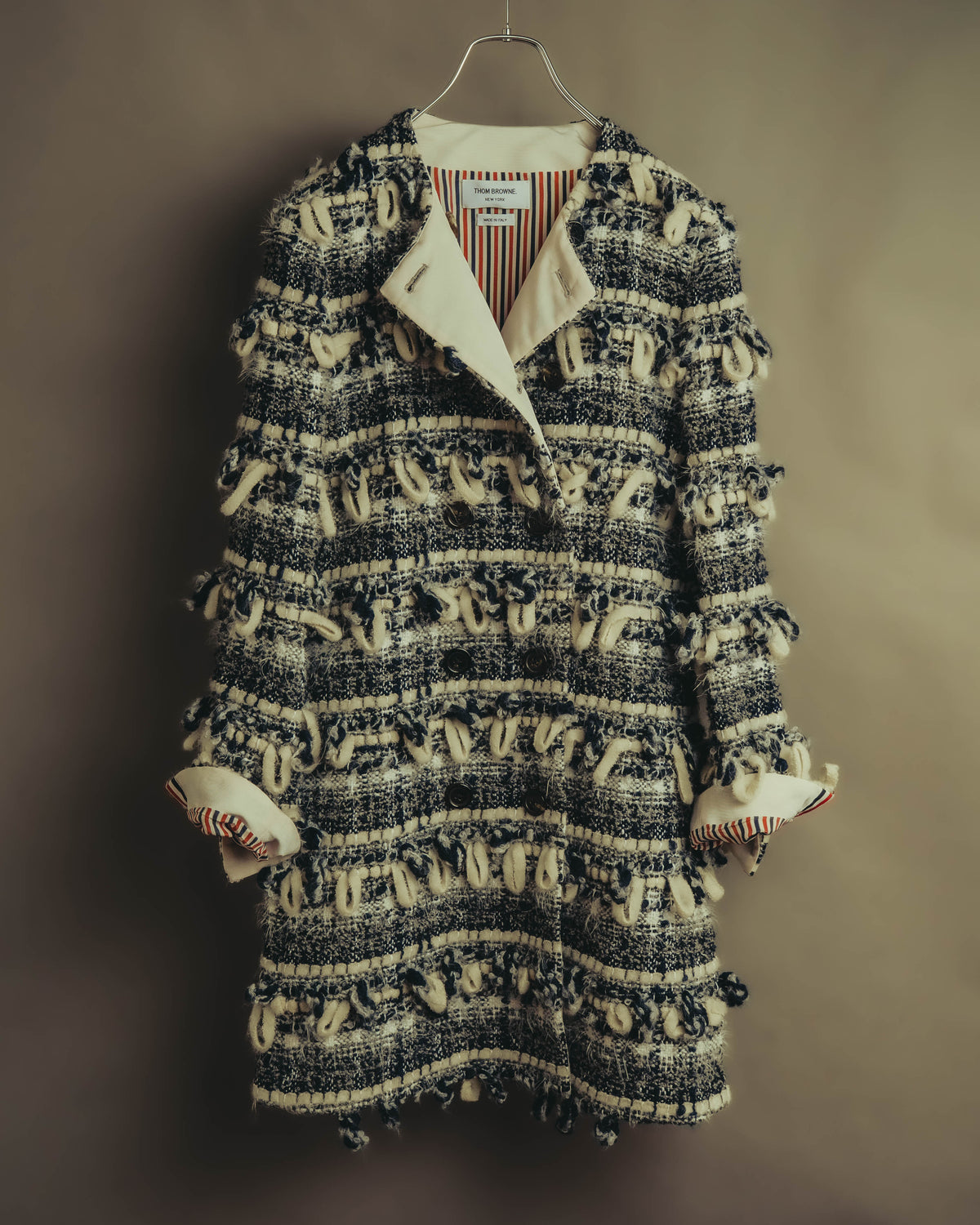 "THOM BROWNE" 2010's-20's Textured double breasted boucle coat