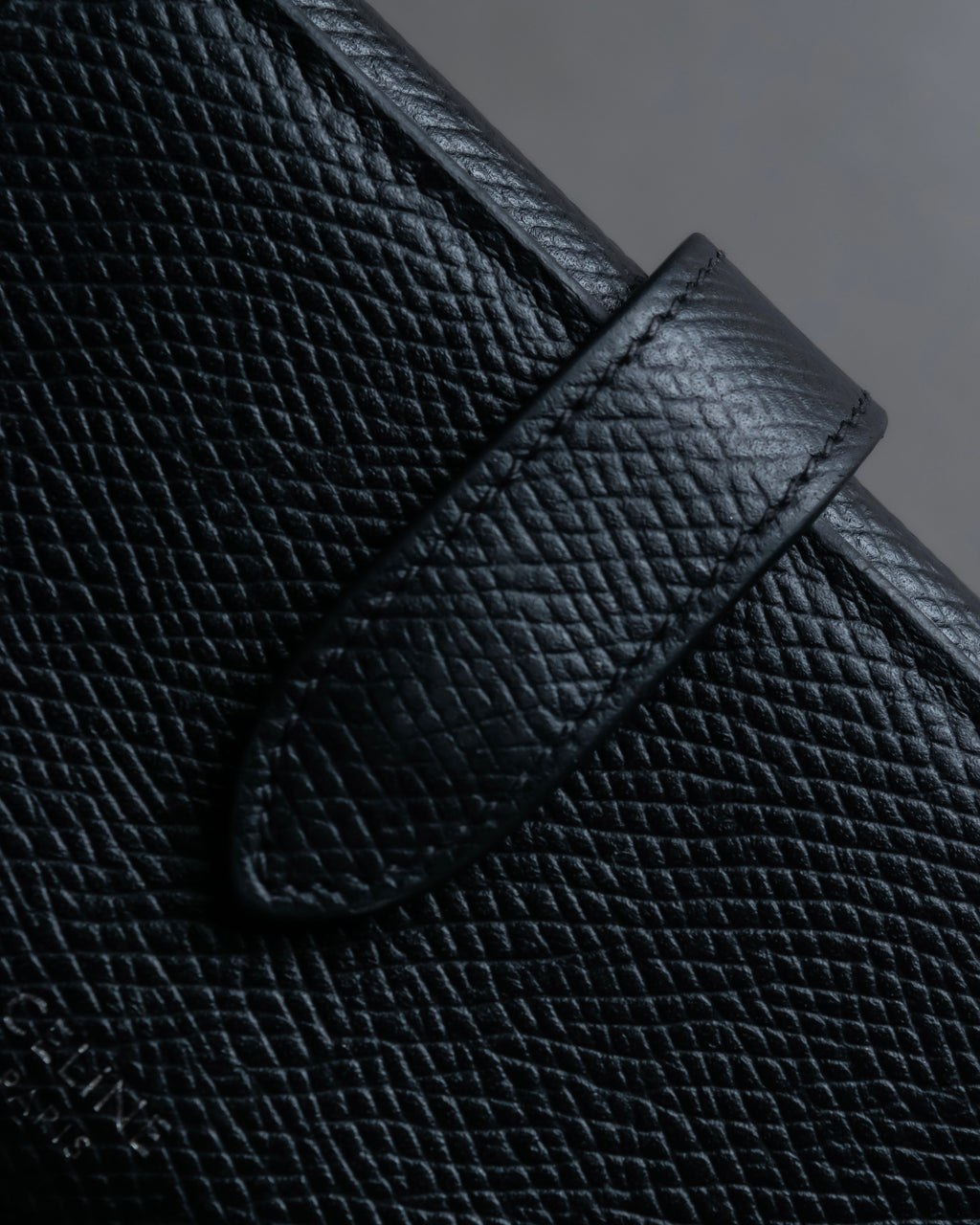 "CELINE" Crossgrain leather tri-fold wallet