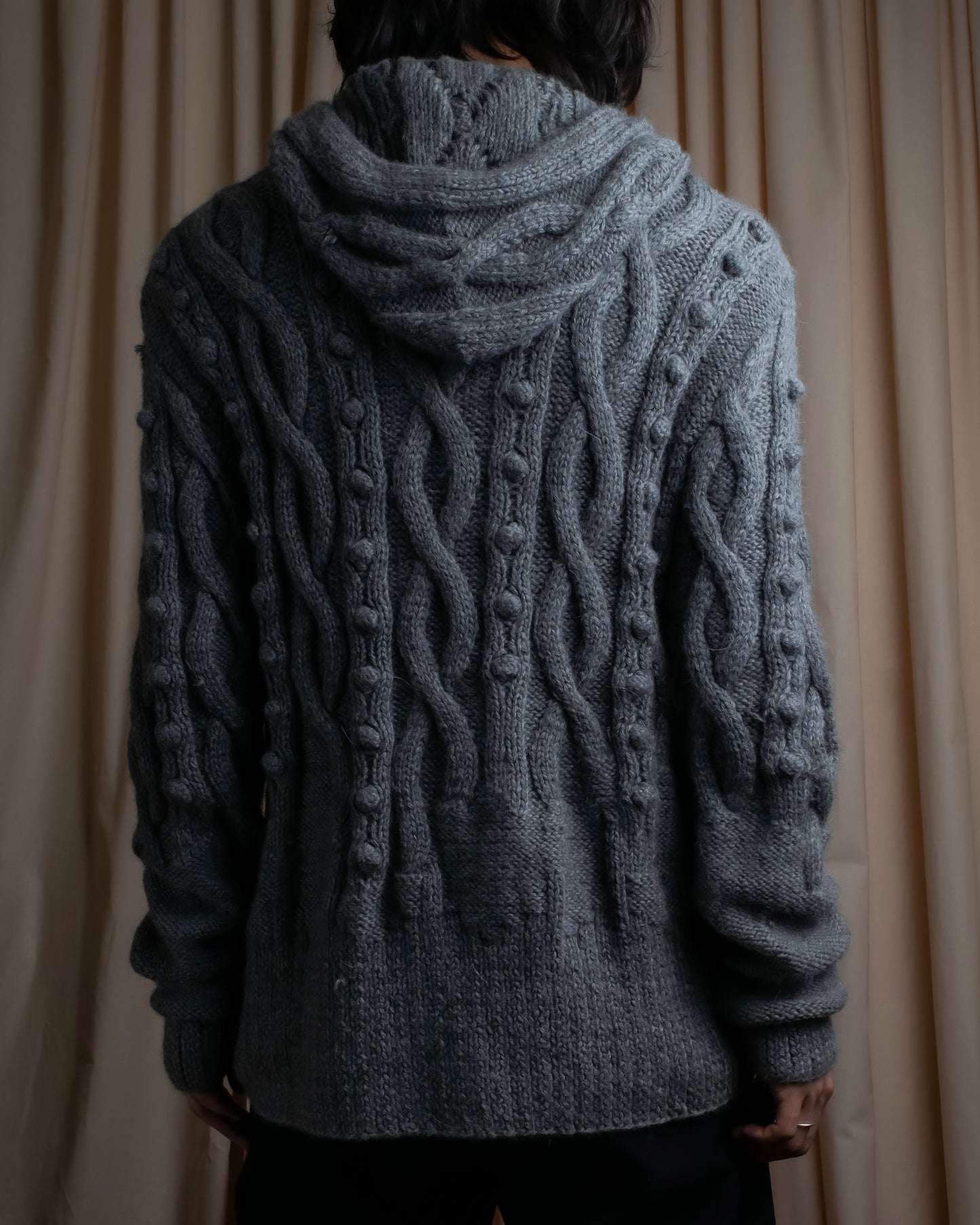 "JEAN PAUL GAULTIER" Cable knit design hooded pullover