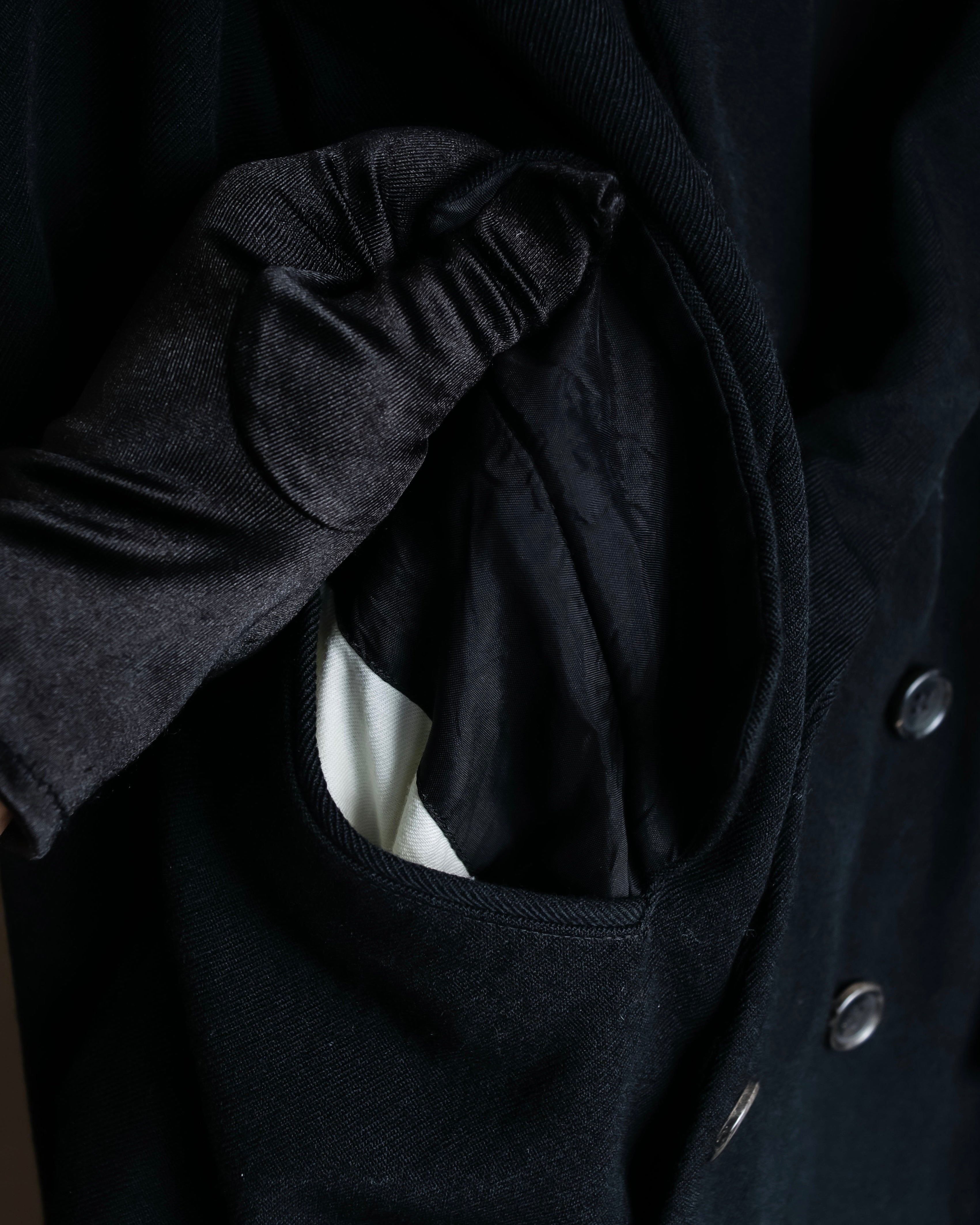 "COMME des GARCONS" Peaked lapel double-breasted long tailored jacket