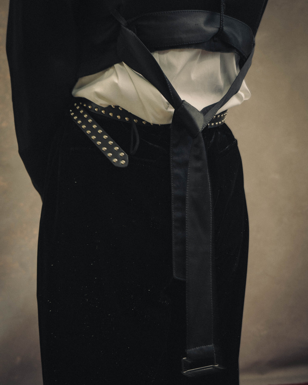 -SPECIAL- “ANN DEMEULEMEESTER” Pre-2012 asymmetric cropped satin biker jacket