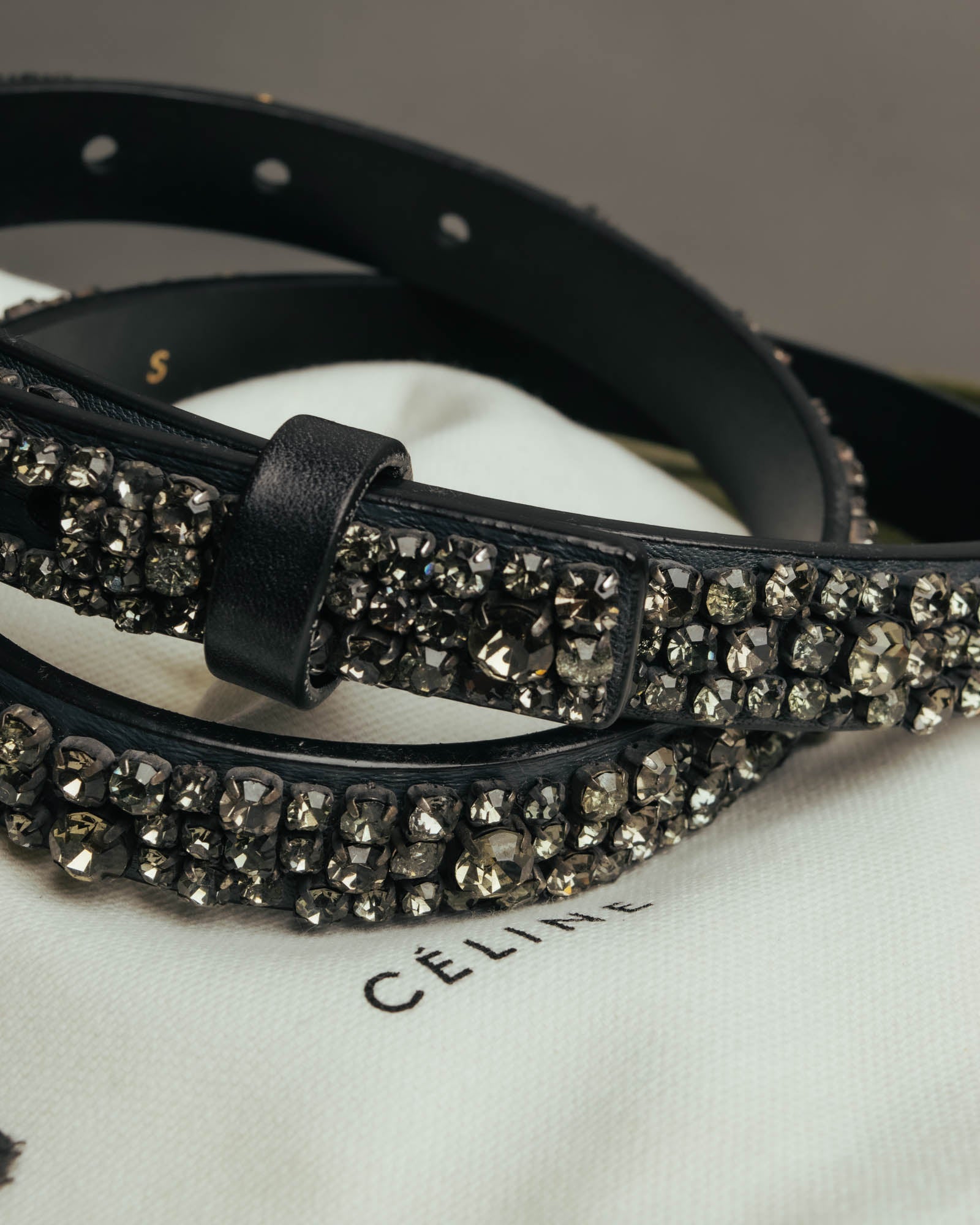 “CÉLINE” 2010 Crystal embellished leather belt