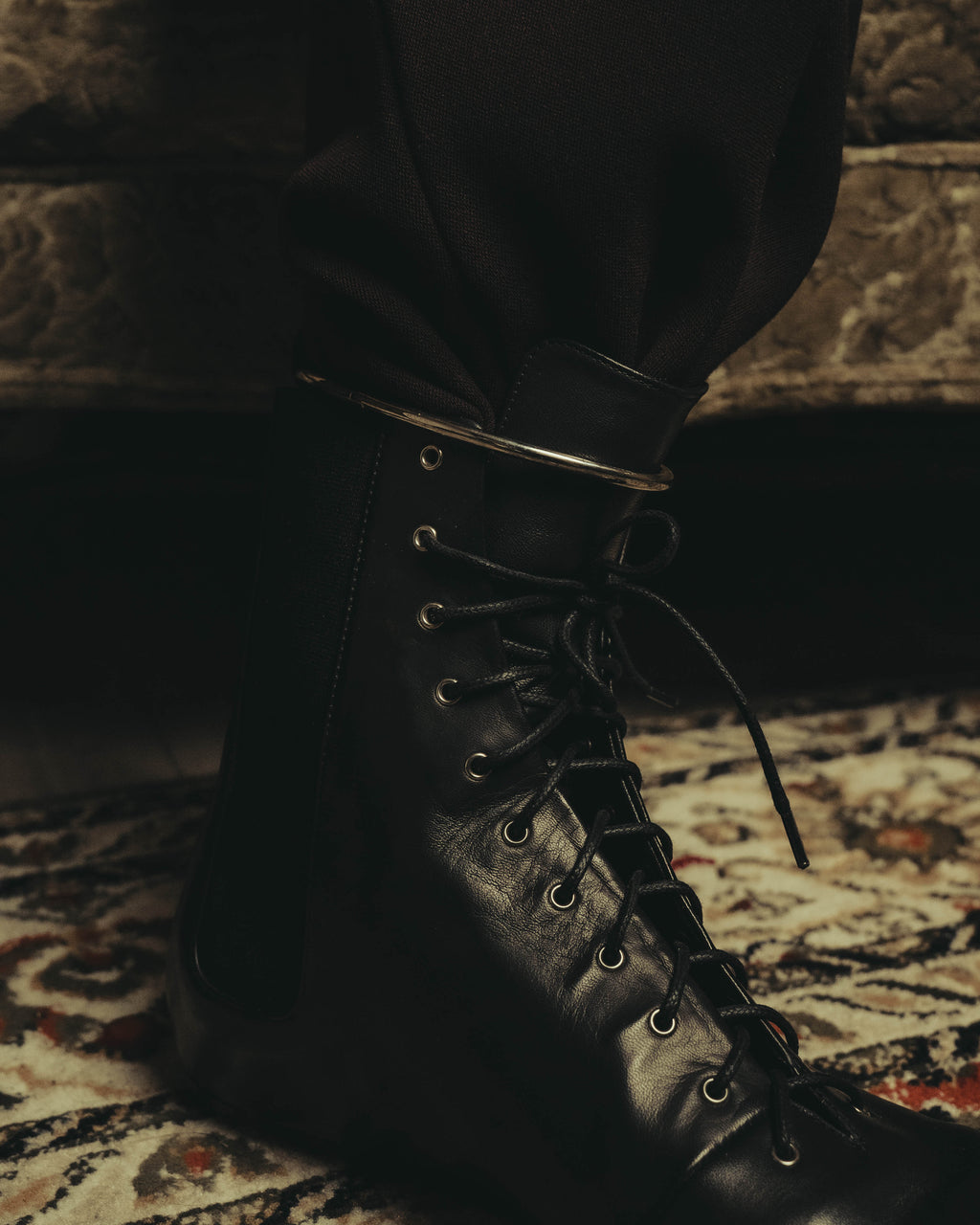 -SPECIAL- "JIL SANDER" 10's Sculptural gathered toe leather ankle boots