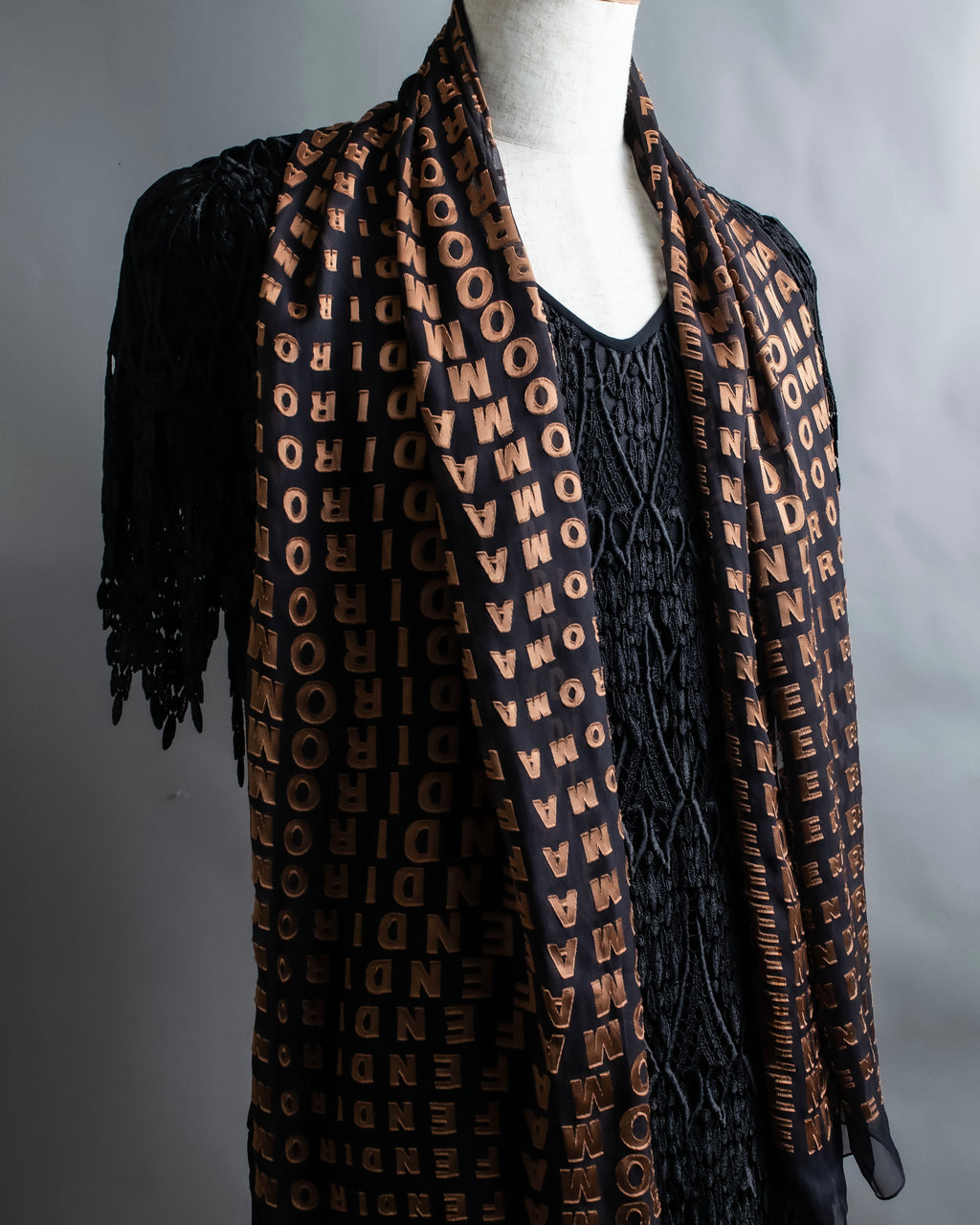 "FENDI" Silk blended logo scarf