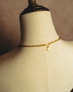 -SPECIAL- "YVES SAINT LAURENT" 80's-90's Baroque pearl textured gold pendant necklace