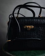 –SPECIAL– "Valentino Garavani"
1985-95 Croc embossed trapezoid top handle bag