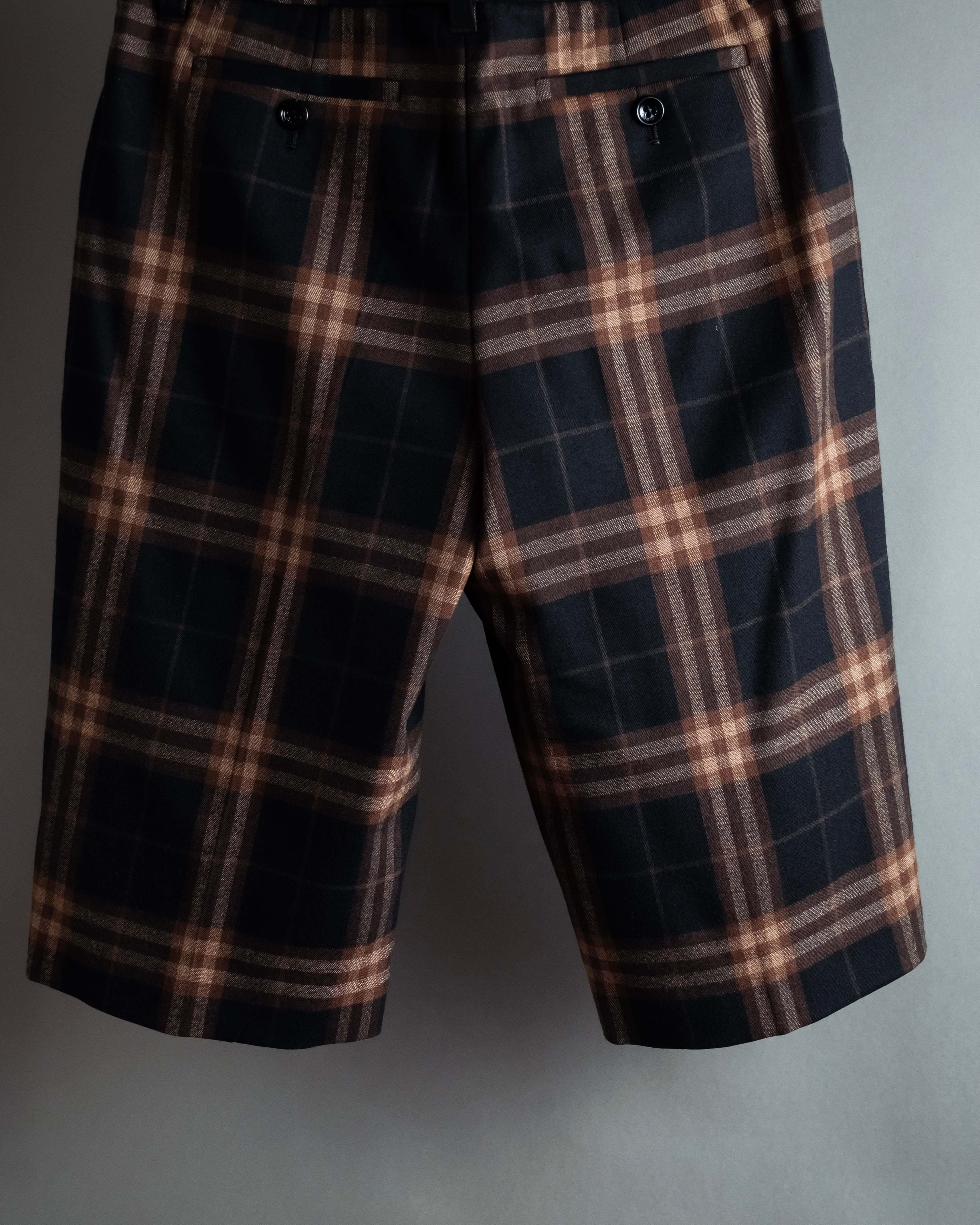 "BURBERRY" Decorative button design check pattern short pants
