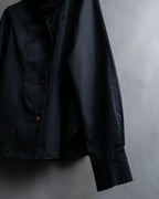 "Vivienne Westwood RED LABEL"
 Draped neck design black cotton shirt