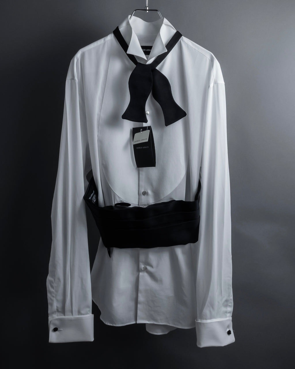 "GIORGIO ARMANI" Belt included bow tie dress shirt