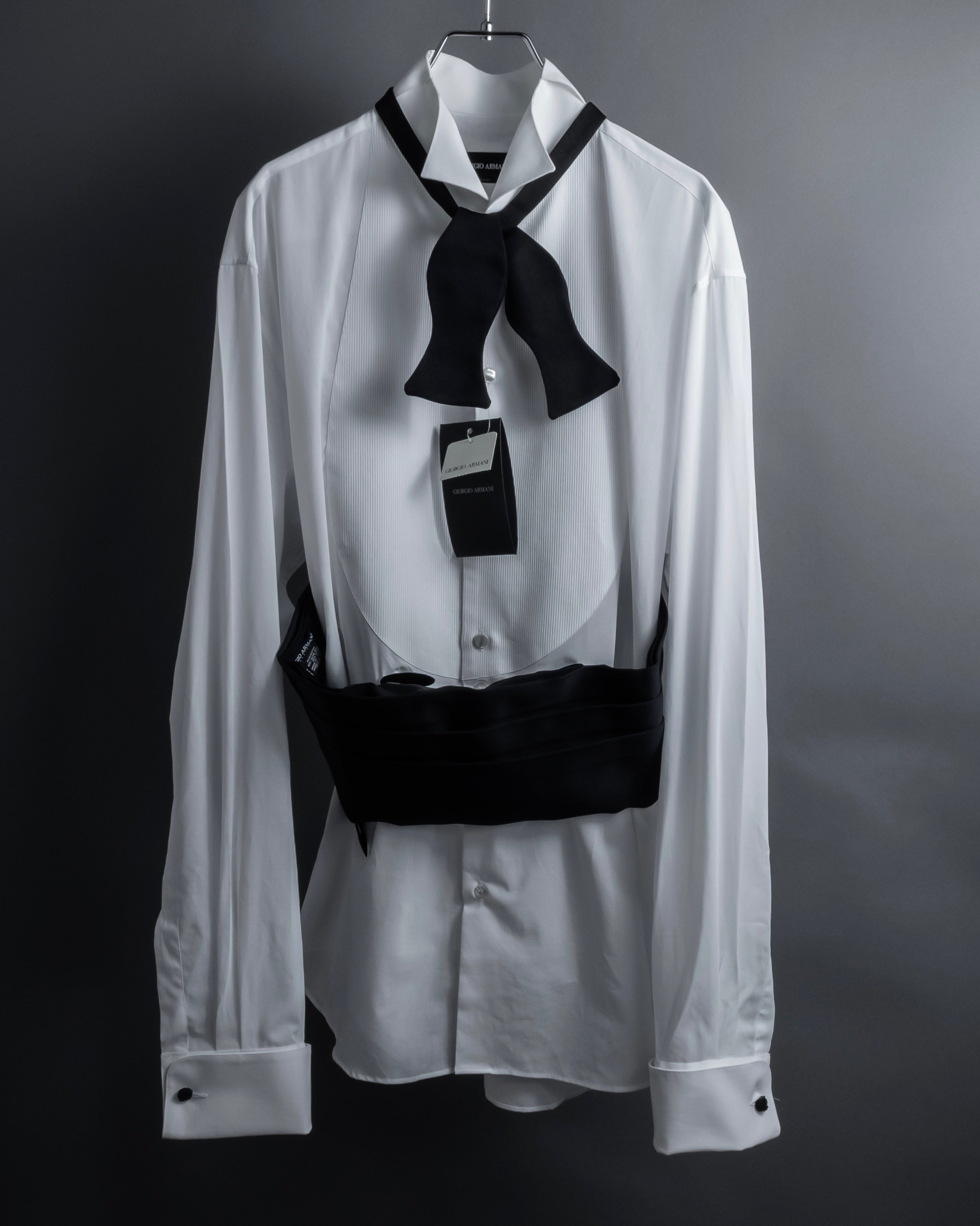 "GIORGIO ARMANI" Belt included bow tie dress shirt