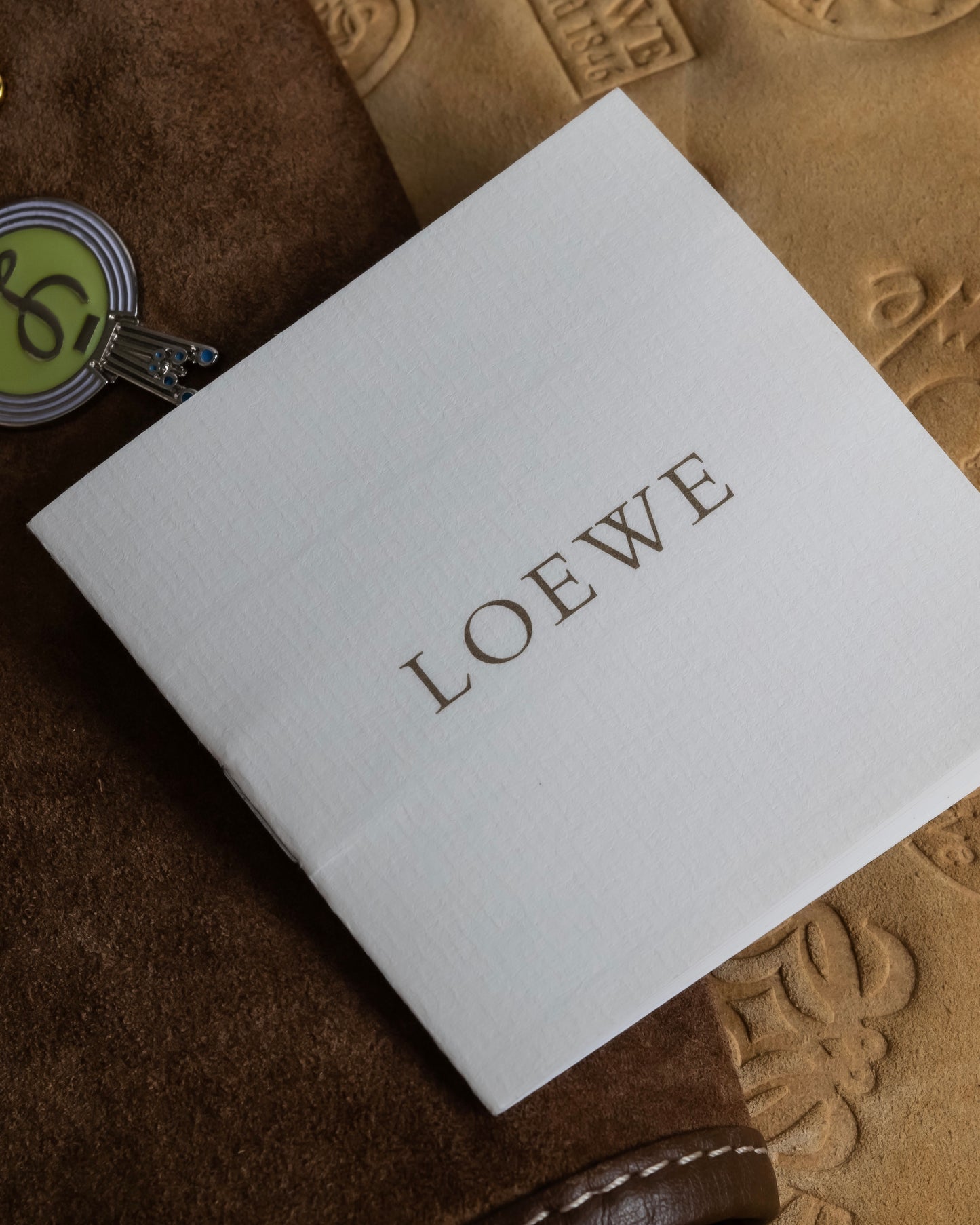 "LOEWE"  160th Anniversary Item outer pocket detail badge design shoulder bag