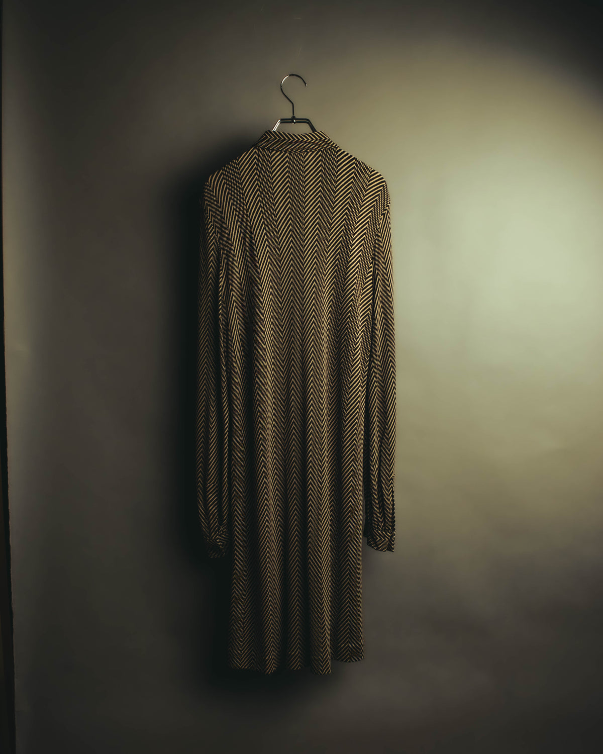 “CELINE” 90’s-00’s Chevron patterned long shirt dress