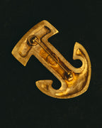 “CELINE” Late 80’s-90’s anchor motif gold brooch