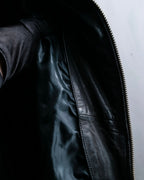 "DIESEL" Oversized stand collar lamb leather jacket