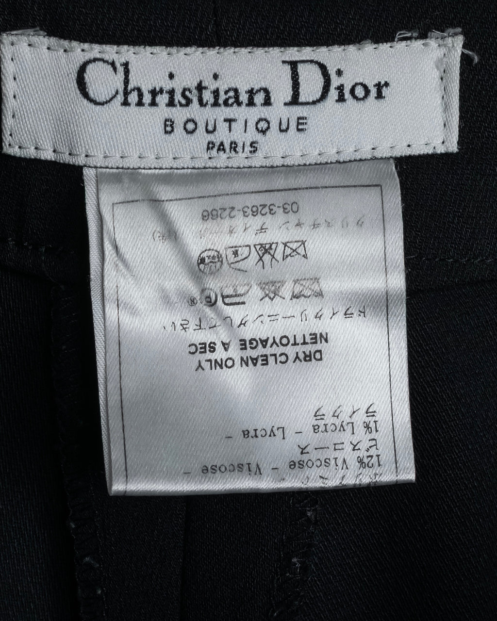 "Christian Dior Boutique Paris" Beautiful waistline wide silhouette Slacks