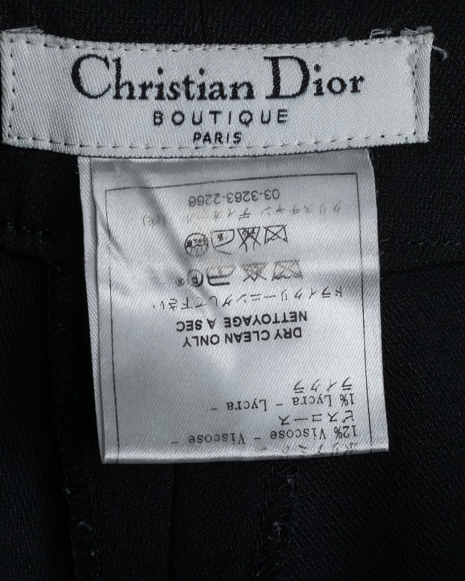 "Christian Dior Boutique Paris" Beautiful waistline wide silhouette Slacks