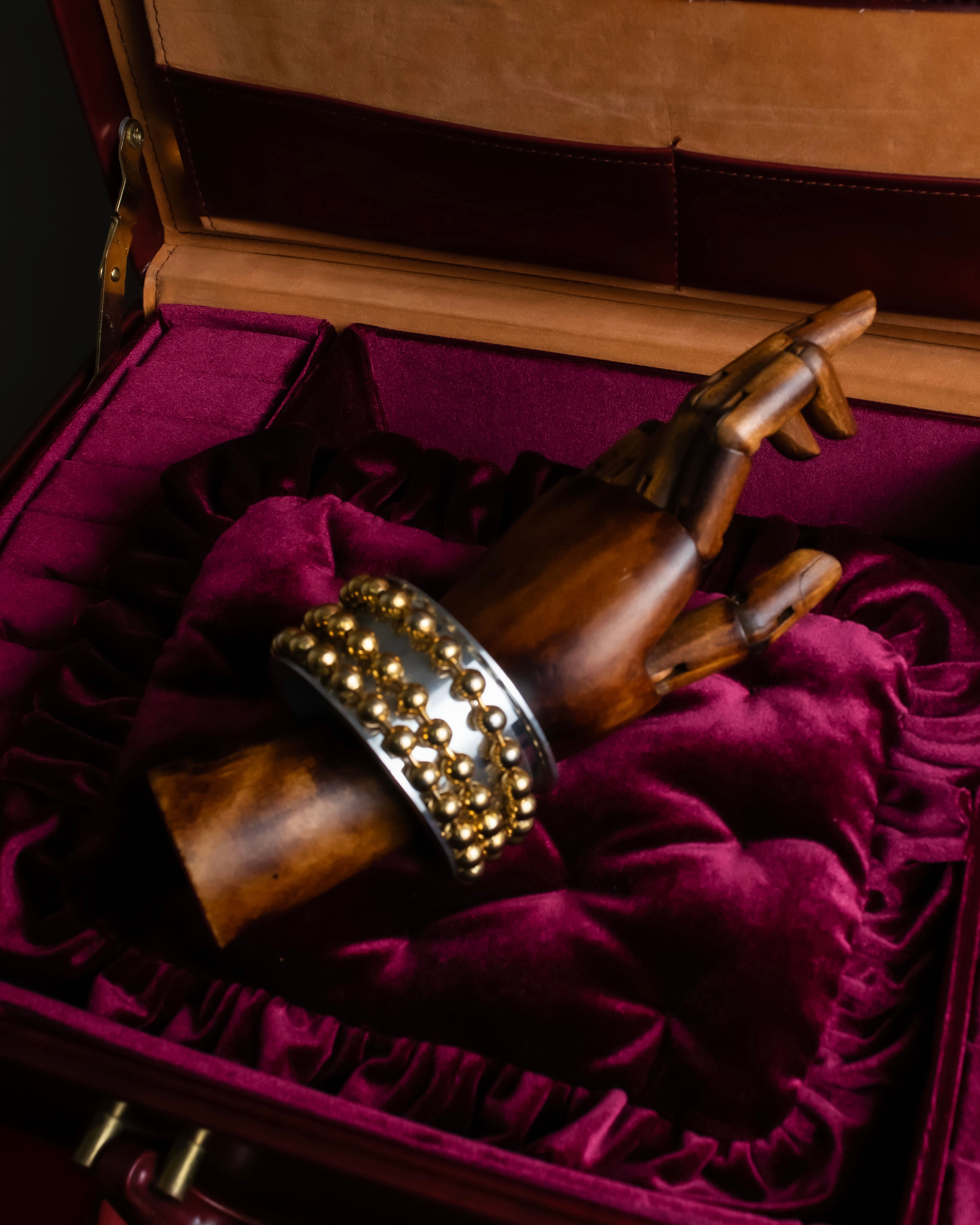 "MAISON MARGIELA" 10AW sphere design silver & gold combination bangle