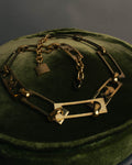 "CELINE" 70's-80's Sulky motif gold metal chain belt