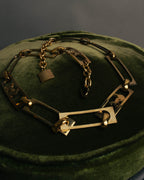 "CELINE" 70's-80's Sulky motif gold metal chain belt