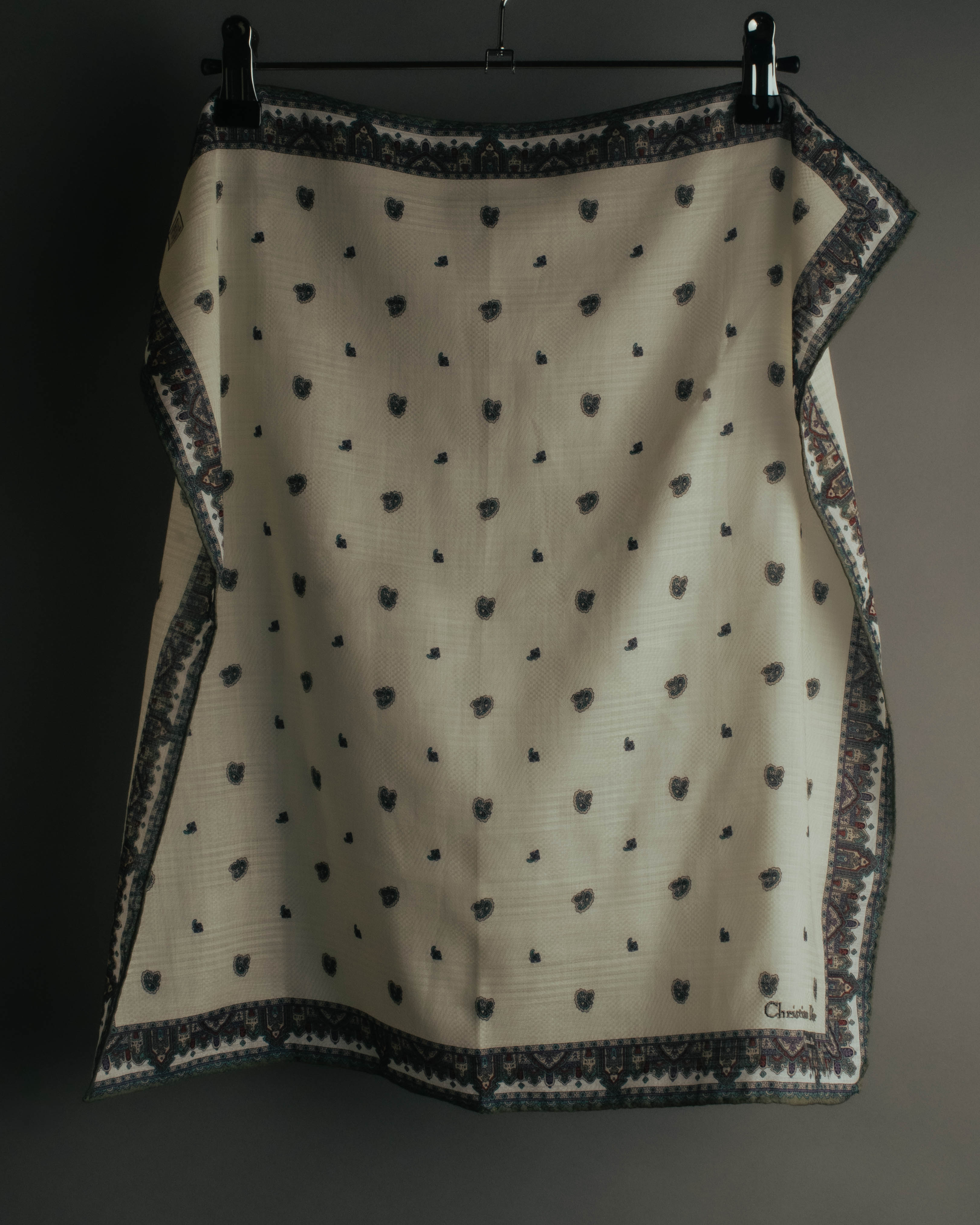 “Christian Dior” 80’s-90’s Cotton paisley border scarf