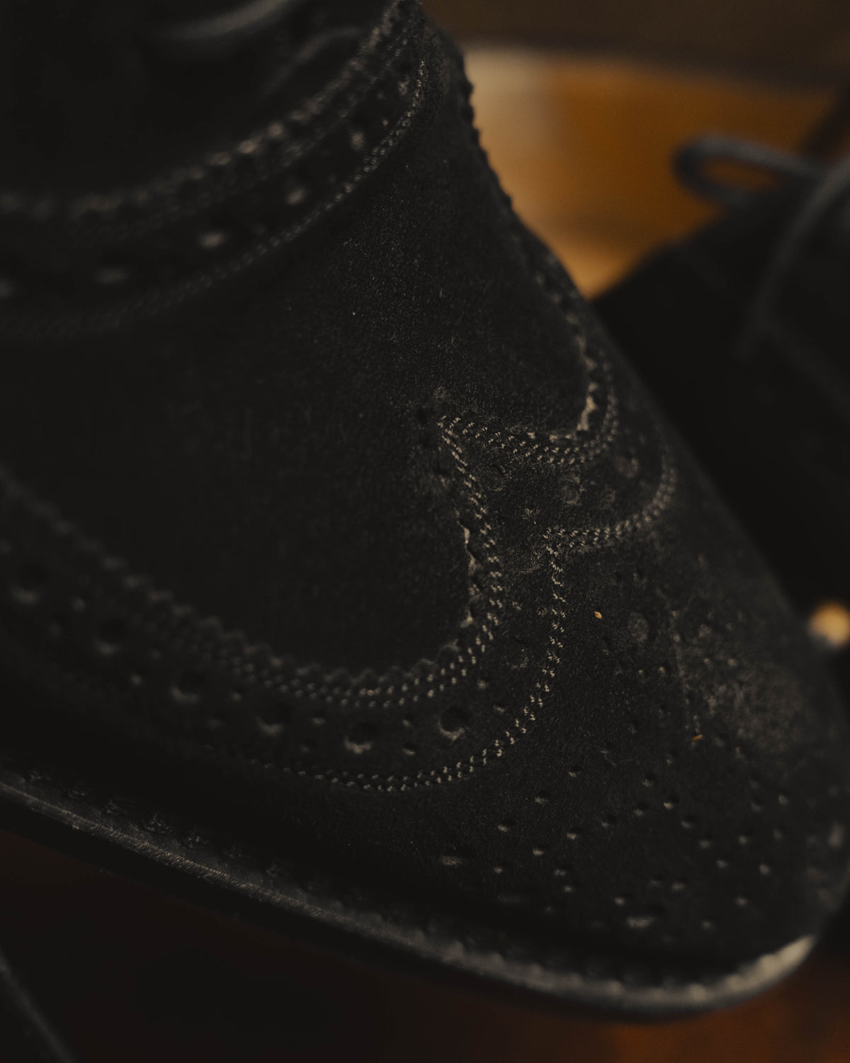 "DOLCE & GABBANA" 00's-10's Black suede wingtip oxford shoes