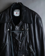 "MOSCHINO" Box silhouette leather double rider jacket