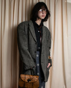 "GIORGIO ARMANI" Greige mix checkered pattern tailored jacket