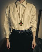 –SPECIAL– "CHANEL" 80's Gripoix Byzantine cross pendant necklace