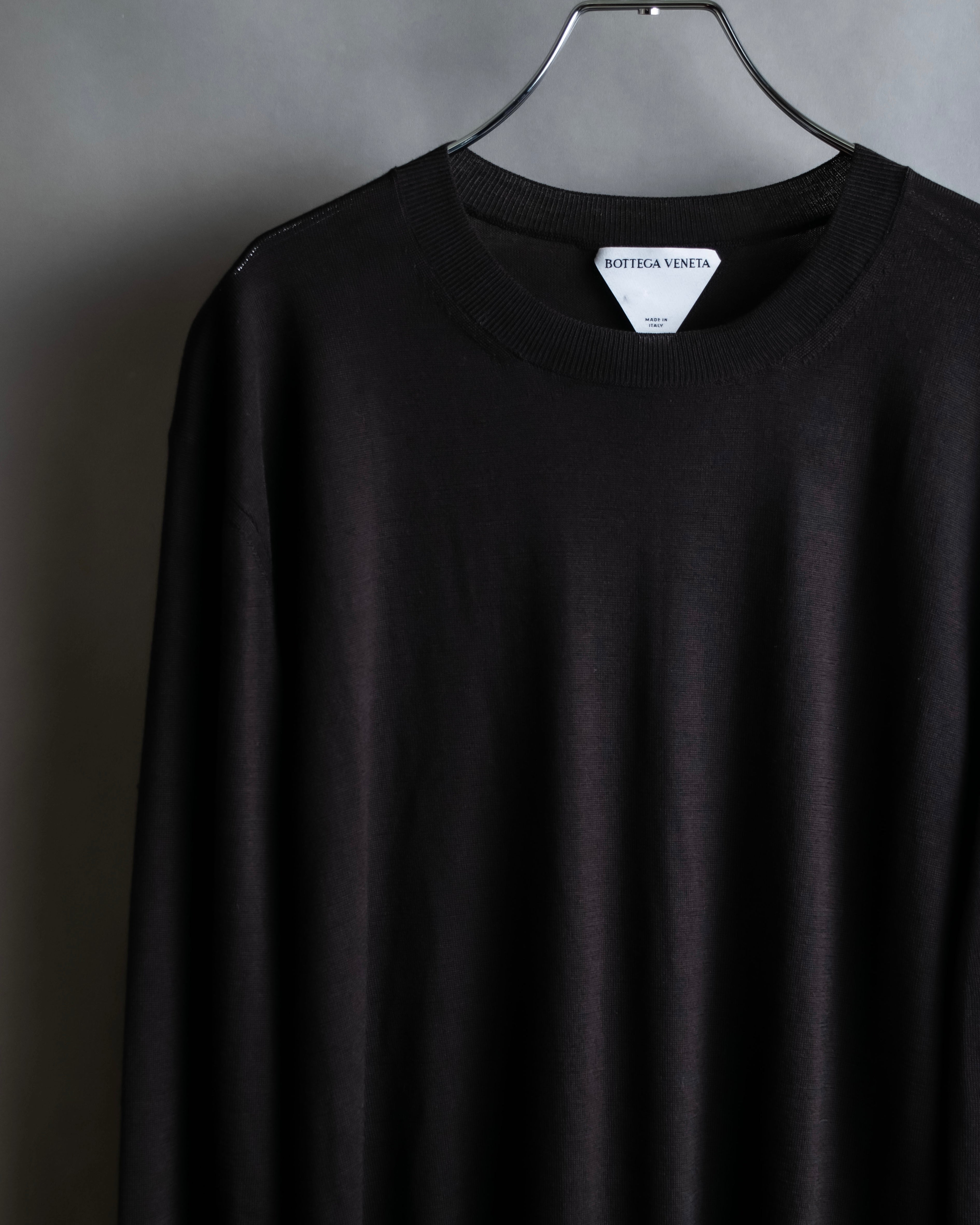 "BOTTEGA VENETA" High quality wool charcoal brown knit