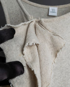 "Y's" Linen cotton mix ruffle design tank top