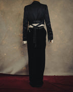 -SPECIAL- “ANN DEMEULEMEESTER” Pre-2012 asymmetric cropped satin biker jacket