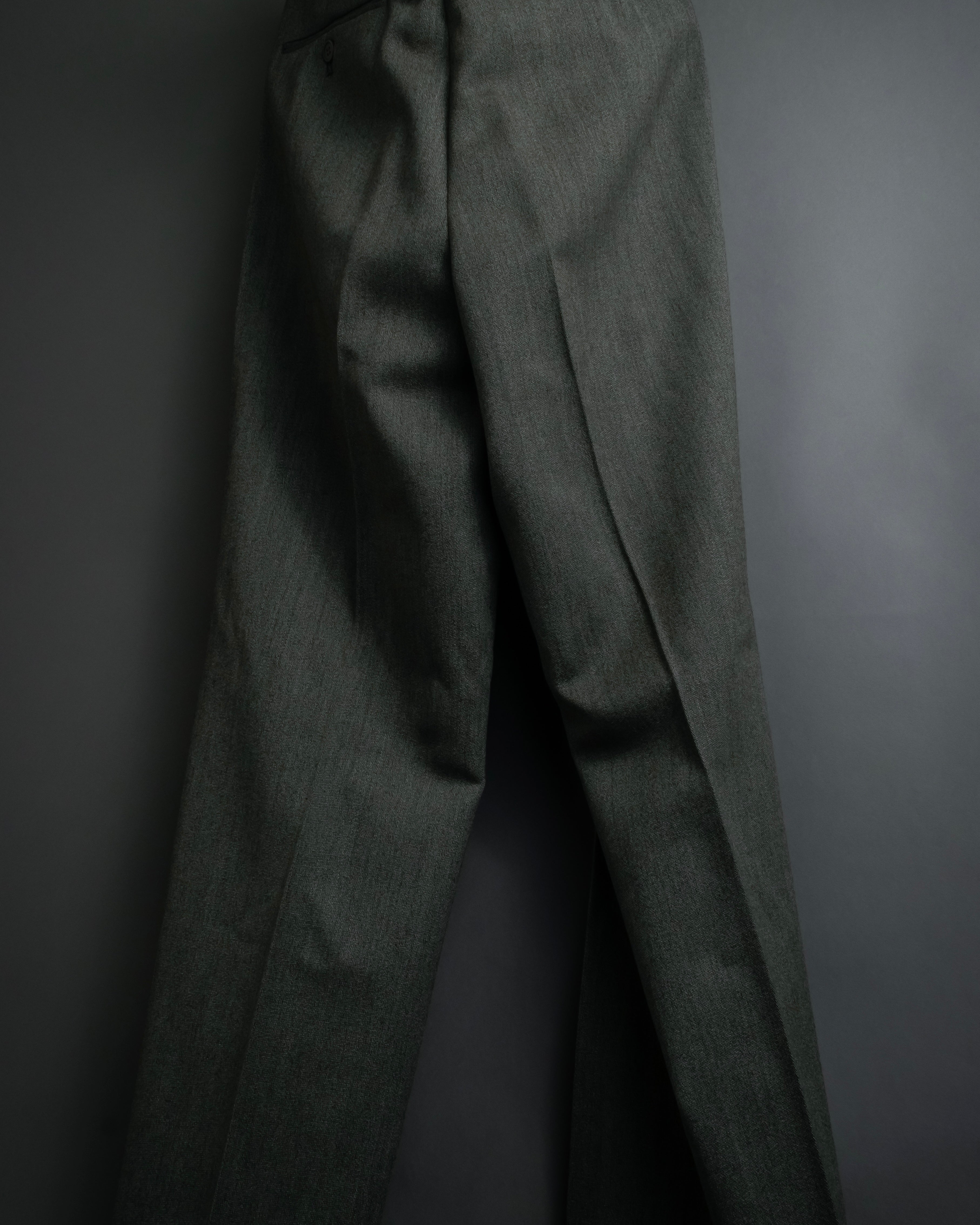 "YVES SAINT LAURENT" Deep pleat tapered wool slacks