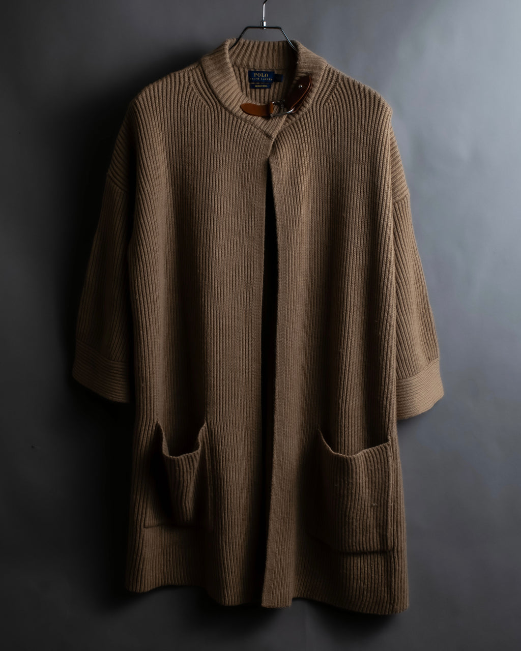 "POLO Ralph Lauren" Buckle closure design ribbed cardigan