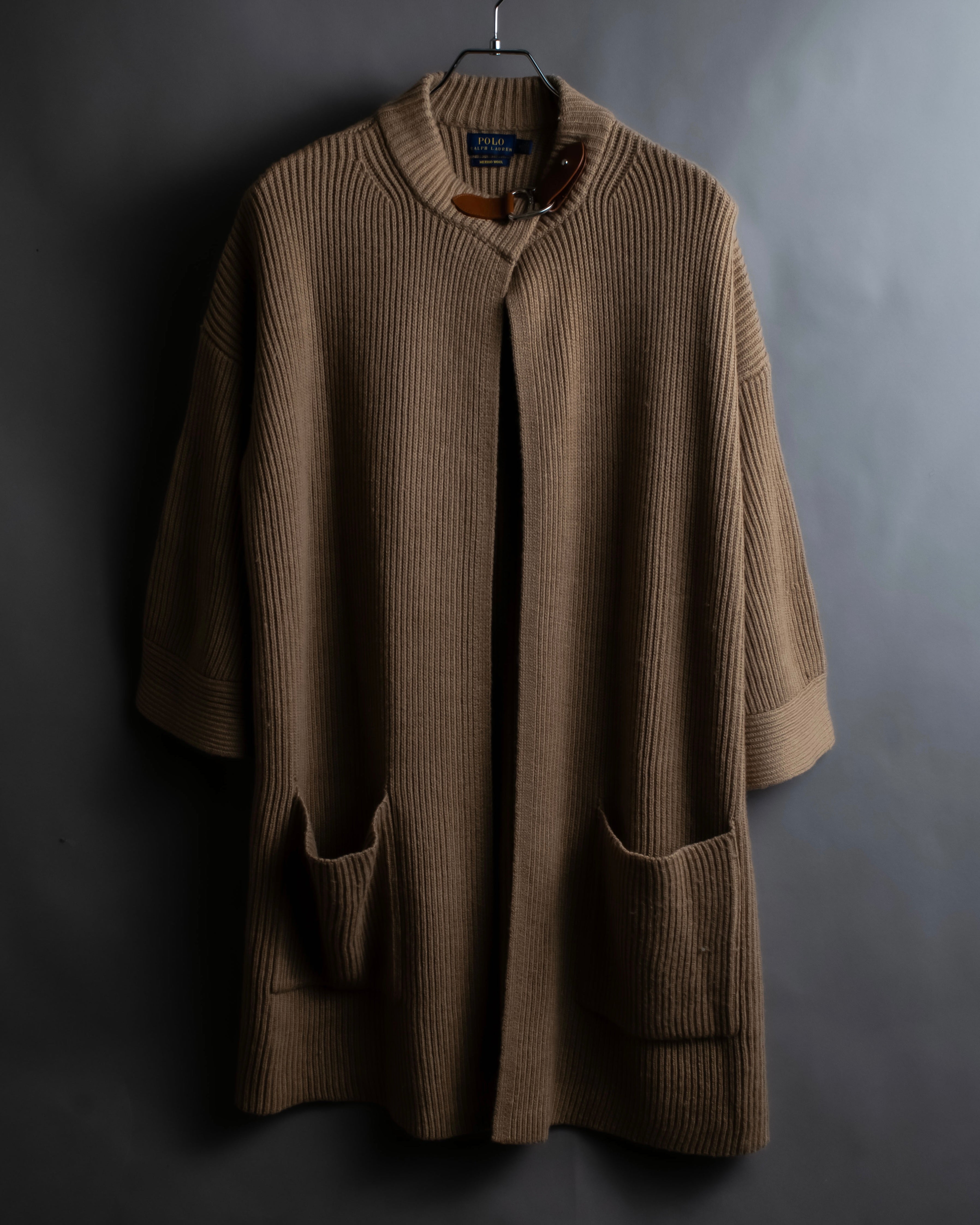 "POLO Ralph Lauren" Buckle closure design ribbed cardigan