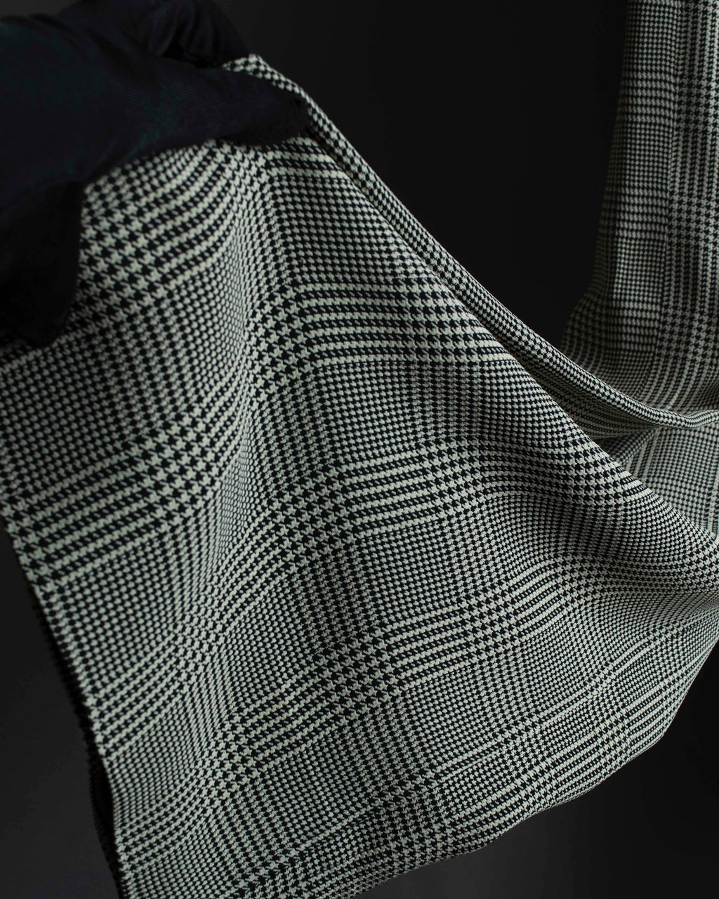 "CHANEL" Coco mark button fly detail houndstooth pattern wide slacks