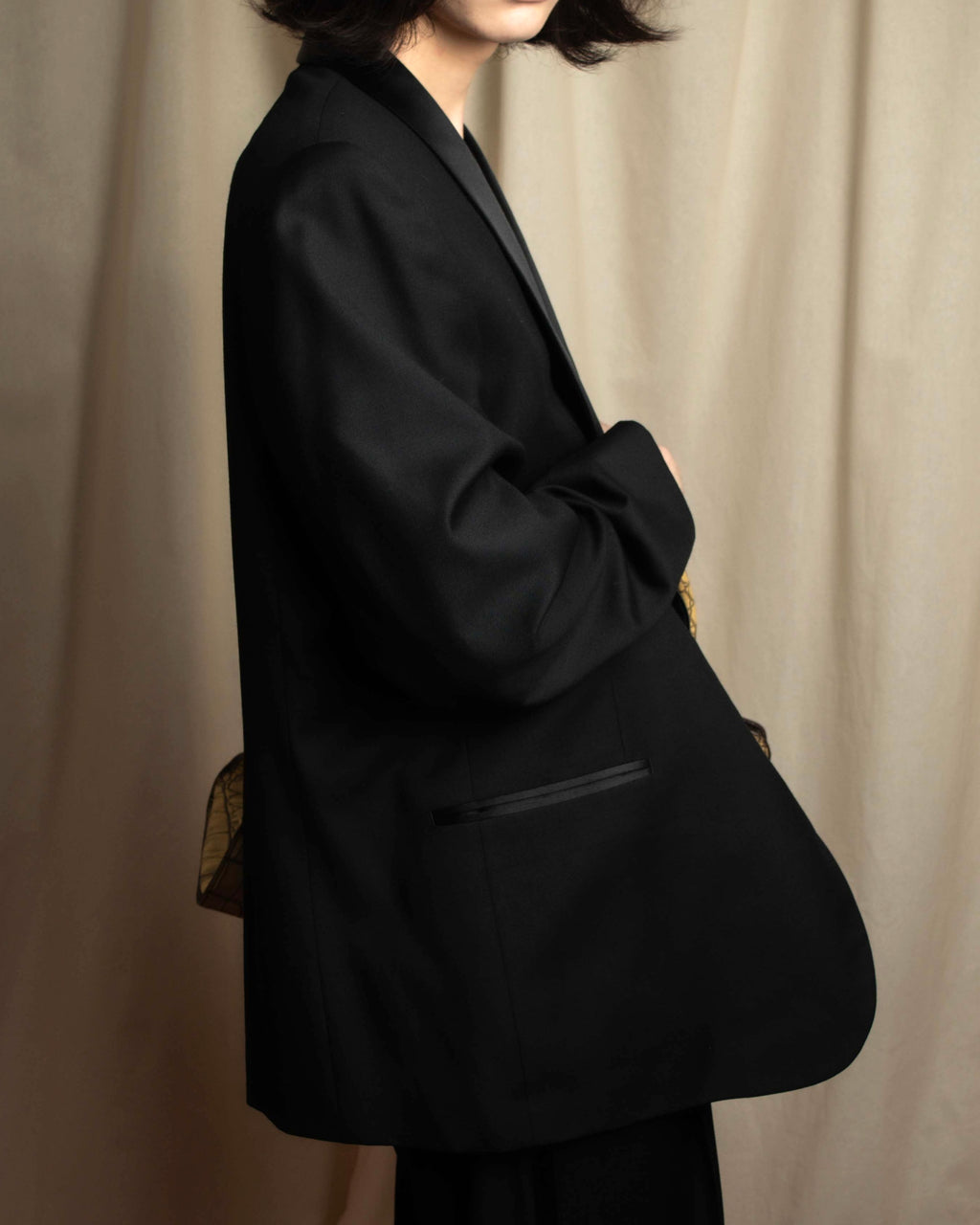 "CHRISTIAN DIOR MONSIEUR" Classical tailored Zegna base satin tuxedo set up