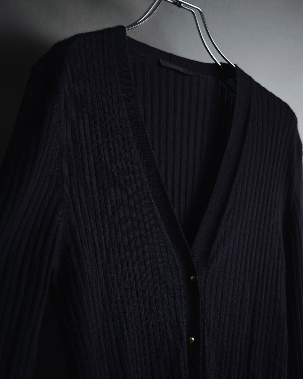 "LOEWE" Fine-Ribbed Button-Front Knit Cardigan