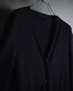 "LOEWE" Fine-Ribbed Button-Front Knit Cardigan